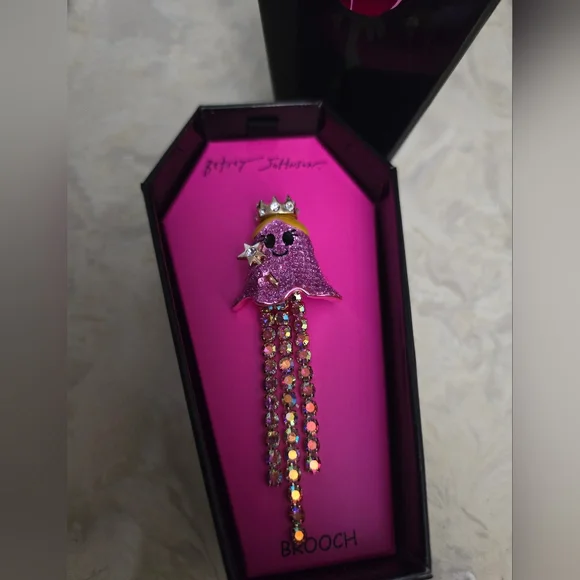 Betsey Johnson Pink Princess Ghost Brooch! NIB! - Picture 11 of 11